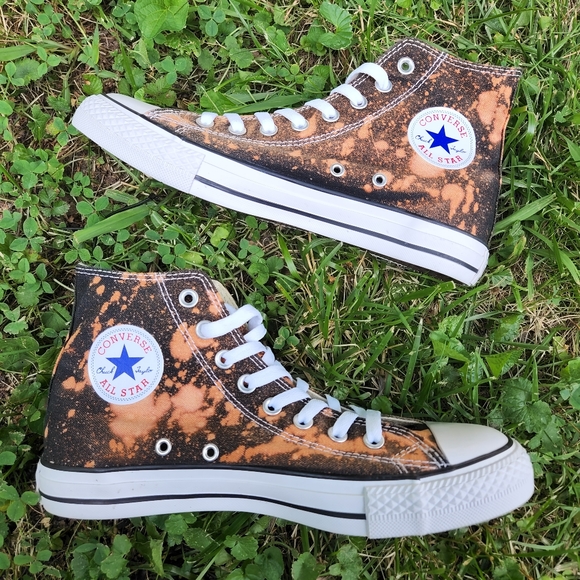 Converse Shoes - Converse High Tops Sneakers Custom Bleach Tie Dye Shoes Y2K Men's 8 Women's 10